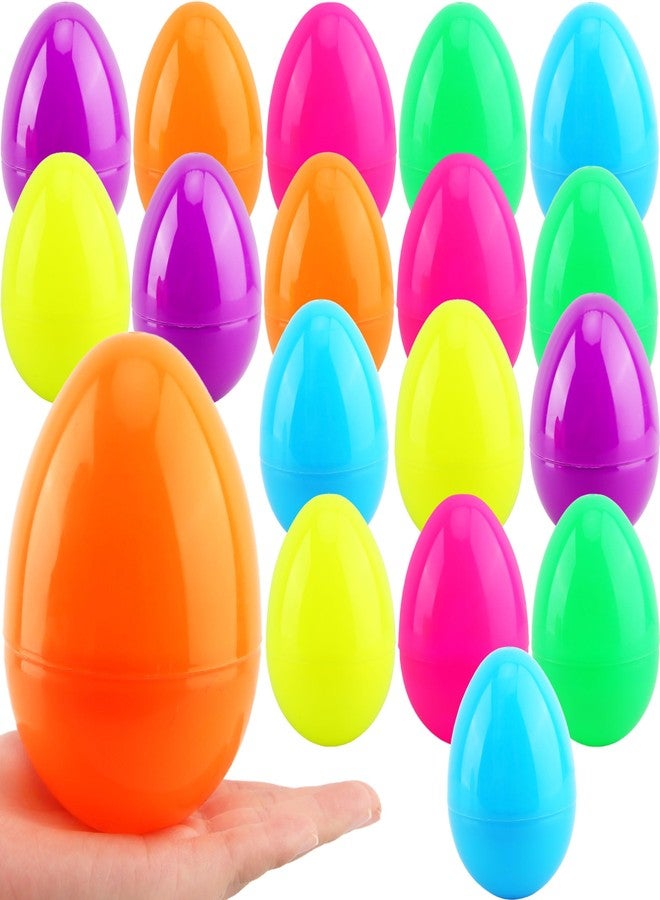 Haconba 18 Pack 5 Inch Jumbo Fillable Easter Eggs Large Plastic Giant Easter Eggs for Easter Decoration Surprise Egg Hunt Theme Party Supplies, 6 Colors - Image 1